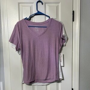 DSG Purple and white 2 pack V-Neck Short Sleeve Tee